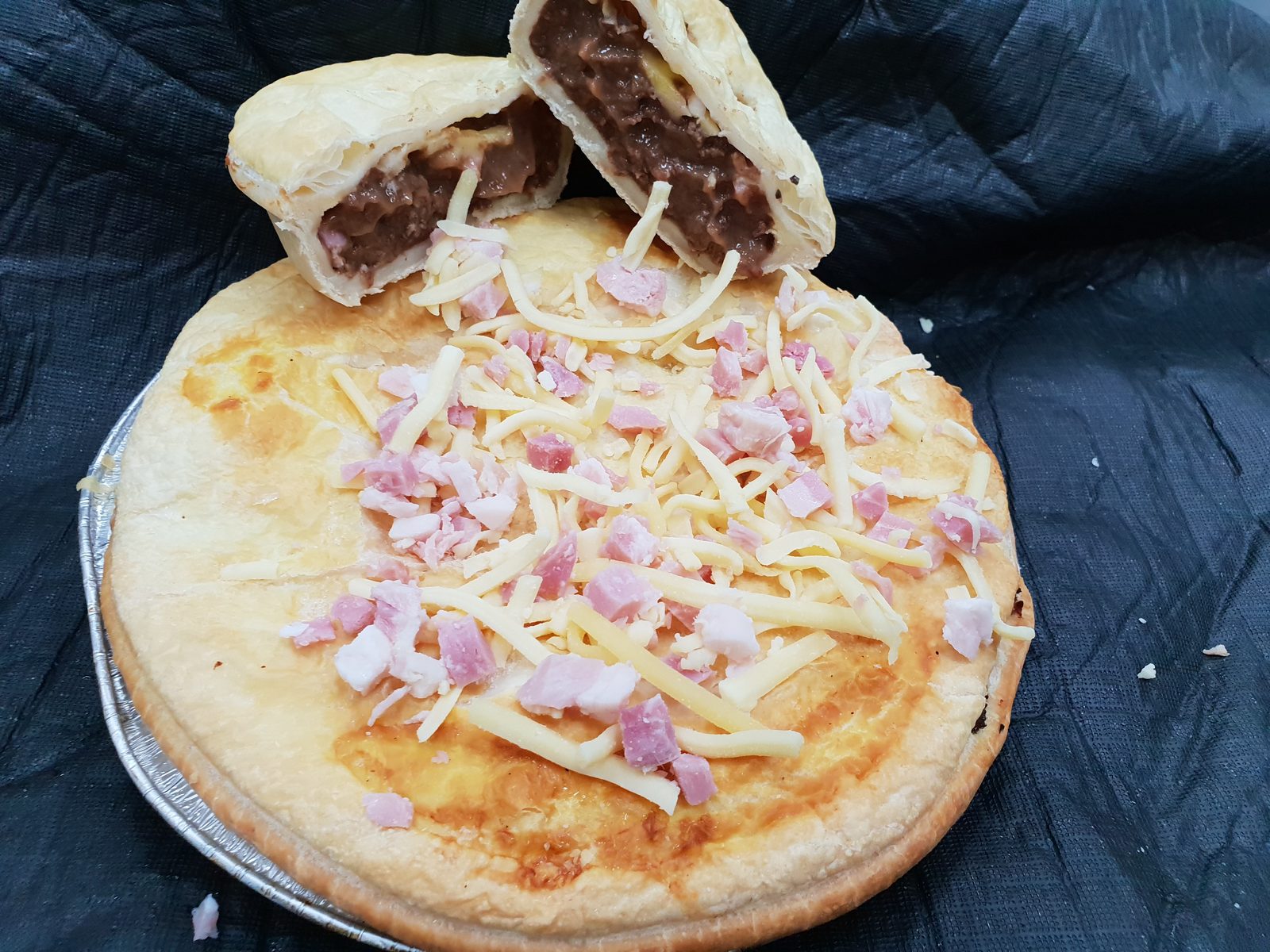 Simply Pies Bacon and Cheese Cottage Pie with melted cheese and crispy bacon topping